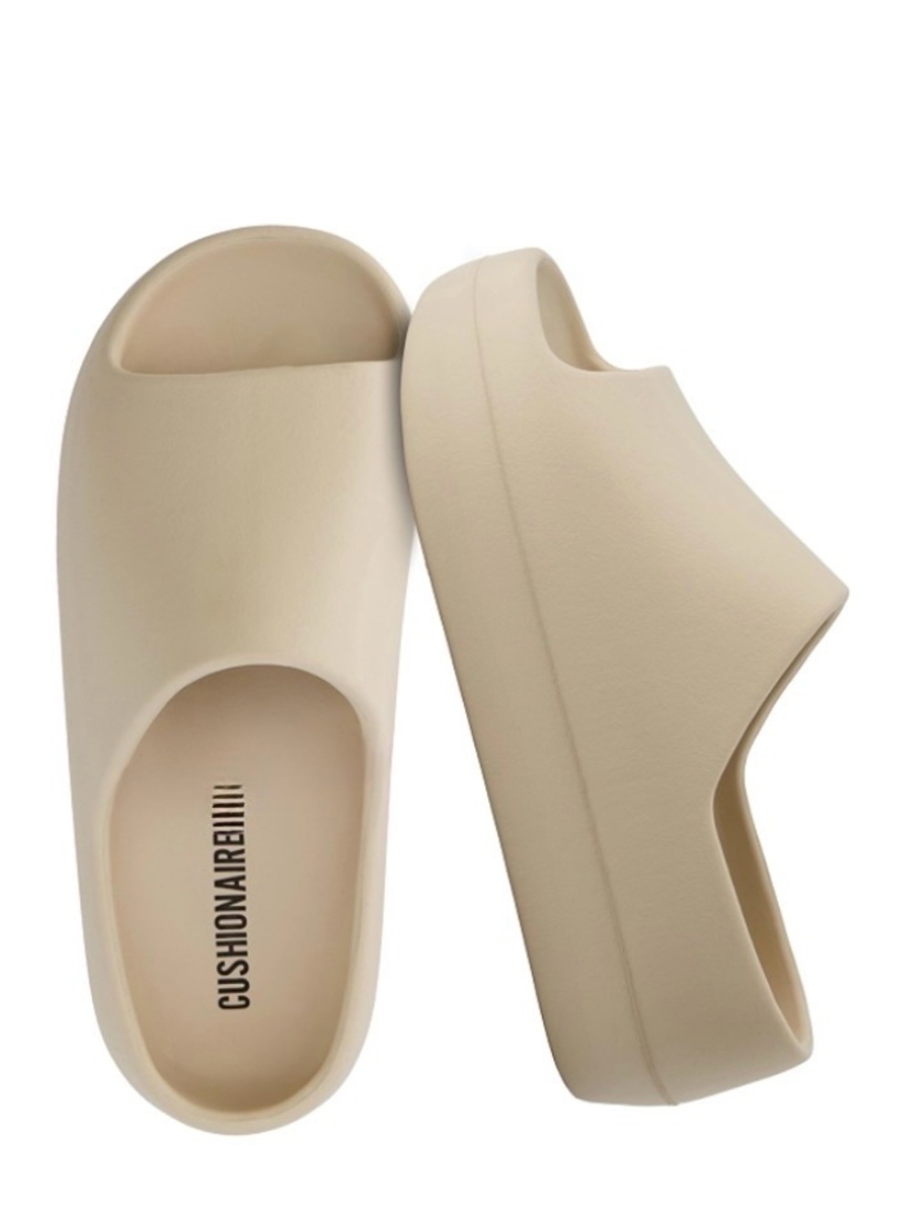 Cushionaire Cream Platform Slide - Women